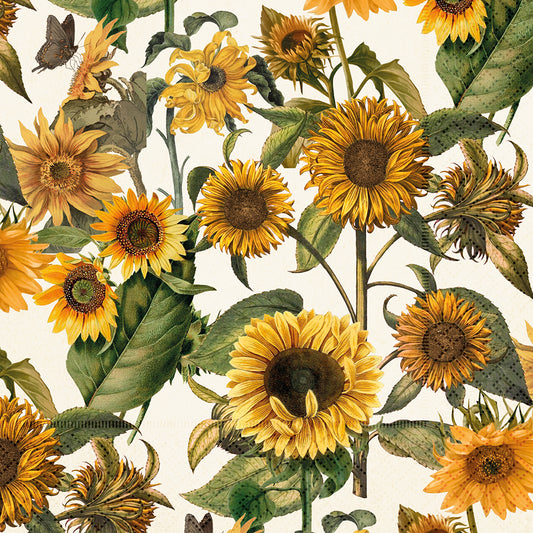 Servíettur 20 stk. 33x33 cm. - Sunflower