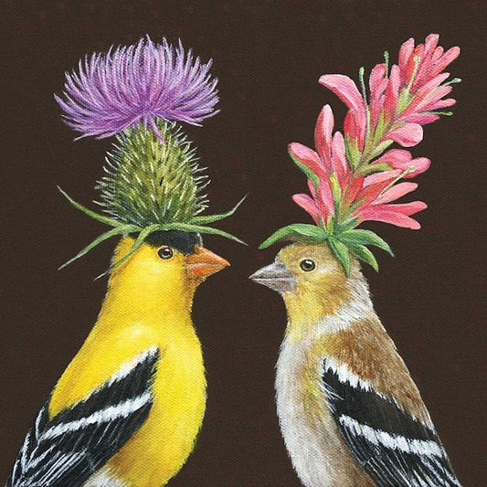 Goldfinch couple servíettur 33x33 cm