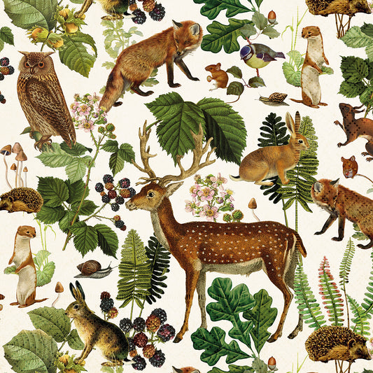 Forest animals servíettur 33x33 cm