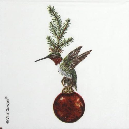 Servíettur 33x33 cm. - Hummingbird christmas.