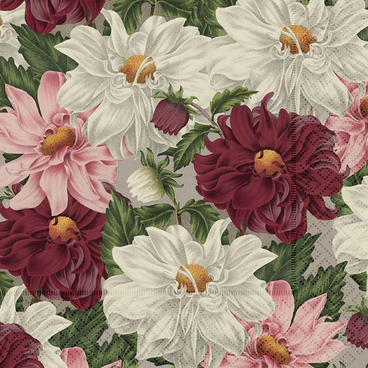 Servíettur 20 stk. 33x33 cm. - Purple Dahlias