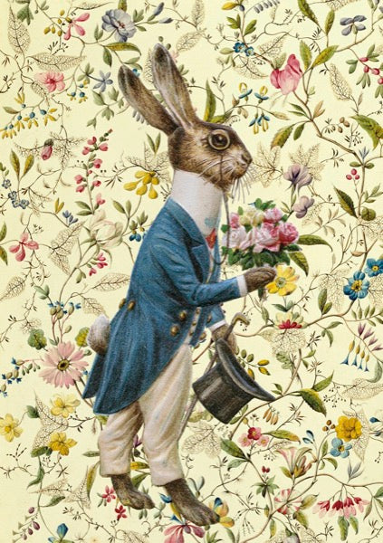 Flower bunny card
